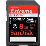SanDisk（闪迪） 8GB Extreme HD Video SDHC存储卡(Class10) 30MB/s高清录像绝好搭档！
