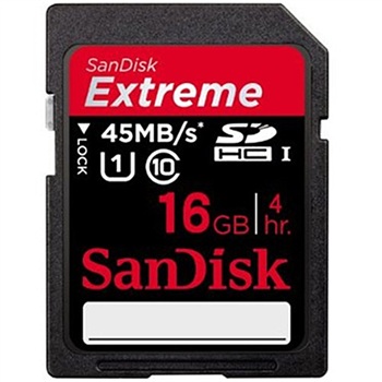 SanDisk（闪迪）16GB Extreme 至尊极速SDHC存储卡（class10）45MB/S专业品质!