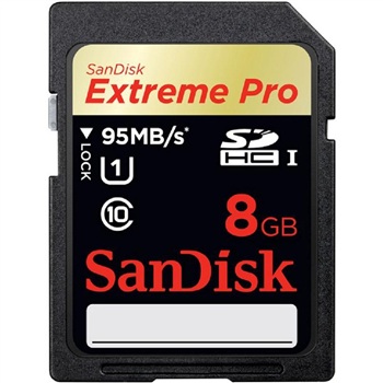 SanDisk（闪迪）Extreme Pro 8GB 至尊超极速SDHC存储卡（读95MB/s 写90MB/s）