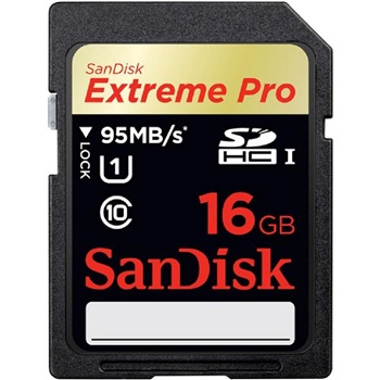 SanDisk（闪迪）Extreme Pro 16GB 至尊超极速SDHC存储卡（读95MB/s 写90MB/s）