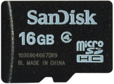 SanDisk（闪迪） 16G MicroSDHC(TF)存储卡 （Class4）大容量多存储,低价位!