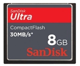 SanDisk（闪迪） Ultra 高速 8GB CF存储卡（30MB/S）单反相机的选择！