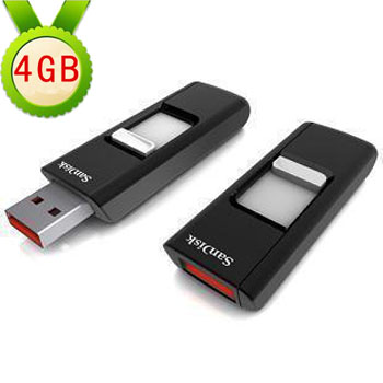 SanDisk（闪迪）Cruzer CZ36 4GB U盘 黑红 时尚滑盖设计 正品行货