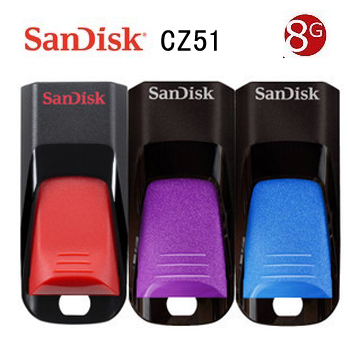 SanDisk（闪迪）酷捷 (CZ51) 8GB U盘 黑红 正品行货，全国联保！