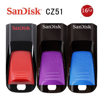 SanDisk（闪迪）Cruzer Edge CZ51 16GB U盘 供红黑色，伍年质保