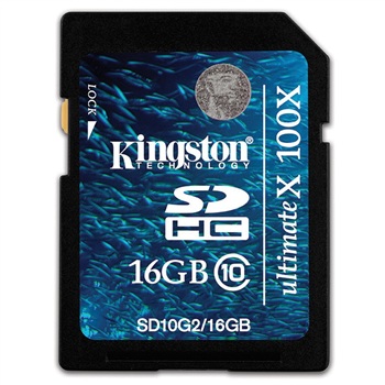 金士顿（Kingston）16GB class10 SD存储卡（SD10G2/16GB）大容量高速度，正品保证！