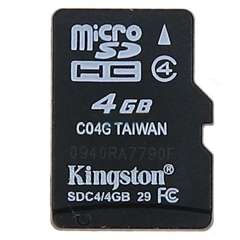 金士顿（Kingston）4G class4 TF（microSD）存储卡（SDC4/4GBSP）Class 4正品行货，全国联保 